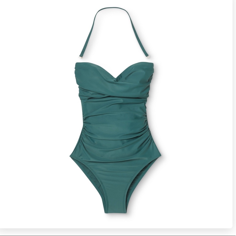 Shirred Bandeau One Piece - Teal (medium) SOLD